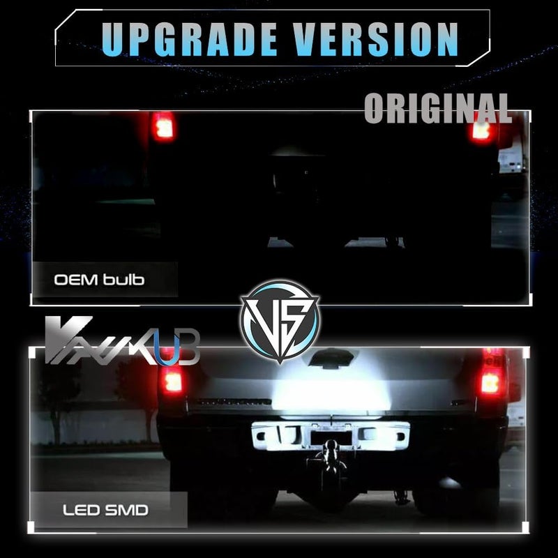 VANKUB LED License Plate Light for Chevy Silverado 1500 2500 3500 Suburban Tahoe GMC Sierra Yukon XL Cadi-llac Escalade Pickup Truck, Chevy Silverado Led Rear Tag Lamp, 6000K Xenon White Lights, 2 PCS - Image 2